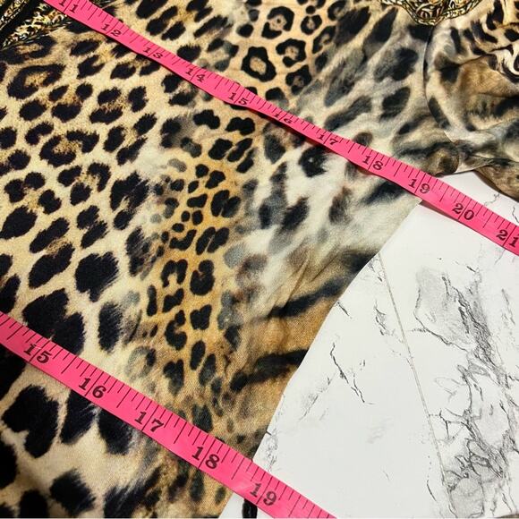 Camilla Printed Midi Jersey Dress in Leopard Animal Print Floral Sz 8 - Picture 9 of 11